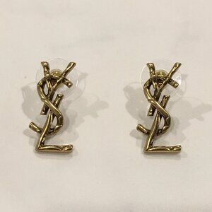 YSL Logo Stud Earrings